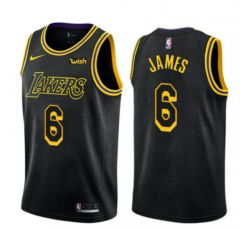 Los Angeles Lakers LeBron James Black City Jersey