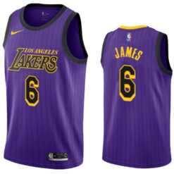 Los Angeles Lakers LeBron James Purple City Jersey