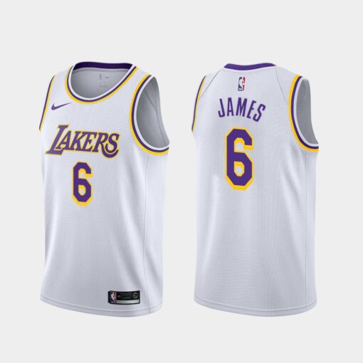 Los Angeles Lakers LeBron James White Association Jersey