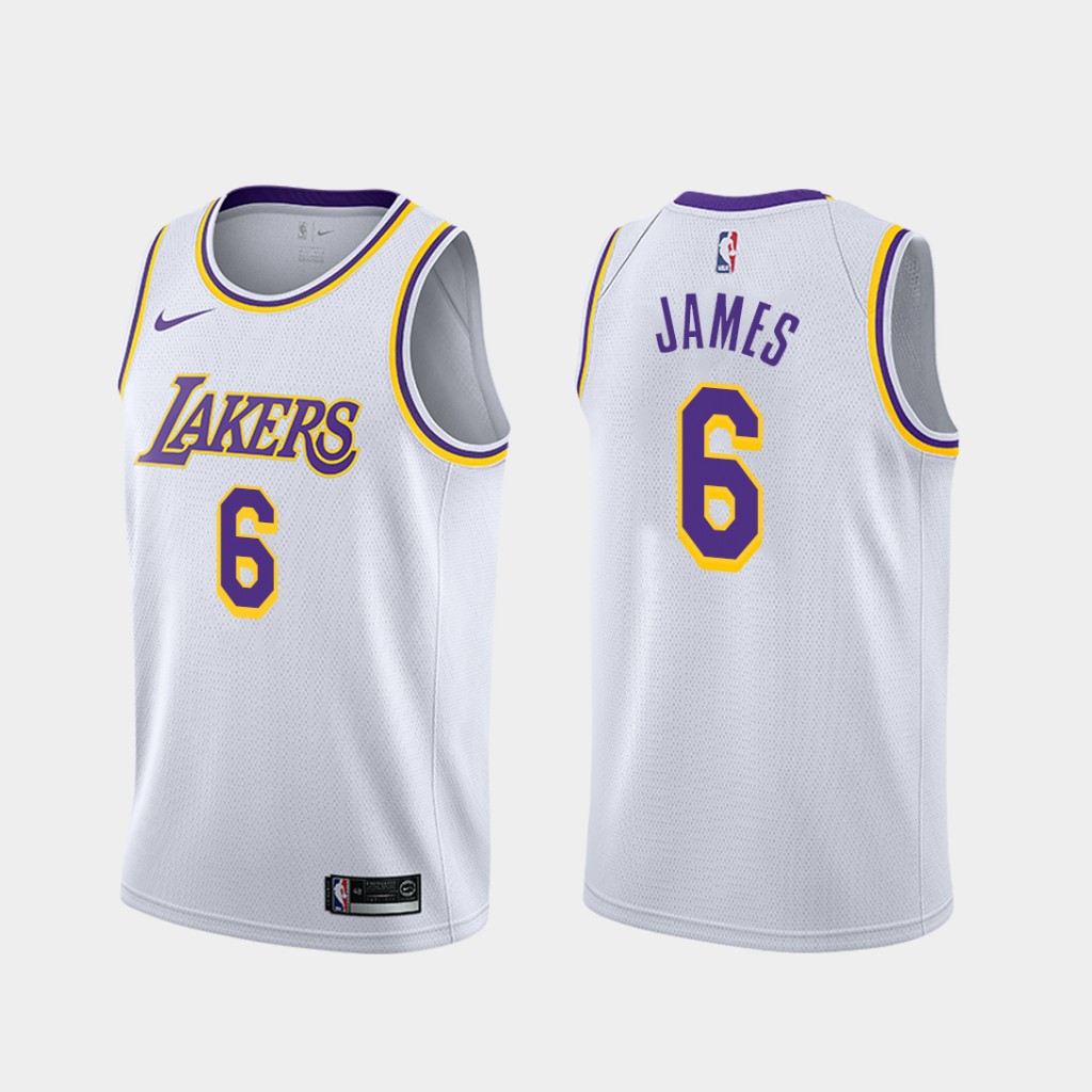 Los Angeles Lakers LeBron James White Association Jersey Los Angeles Lakers LeBron James White Association Jersey