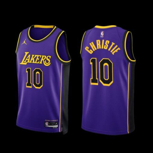 Los Angeles Lakers Max Christie 2022-23 Purple Statement Edition Jersey