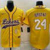 Los Angeles Lakers X Dodgers Kobe Bryant Gold Authentic Baseball Jersey