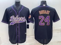 Los Angeles Lakers X Dodgers Kobe Bryant Black Baseball Jersey