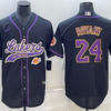 Los Angeles Lakers X Dodgers 8 24 Kobe Bryant Yellow Baseball Jersey