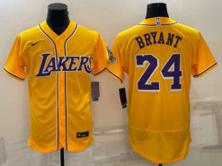 Los Angeles Lakers X Dodgers Kobe Bryant Gold Authentic Baseball Jersey