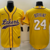 Los Angeles Lakers X Dodgers Kobe Bryant Yellow Baseball Jersey with Logo