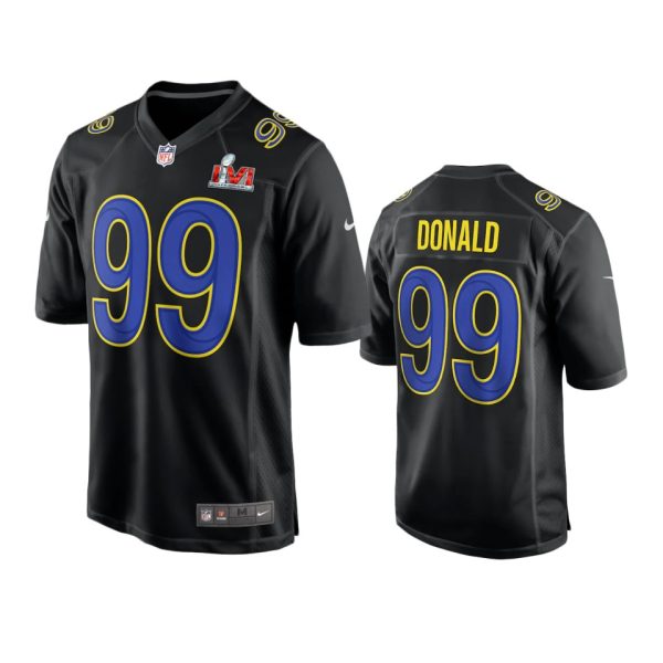 Los Angeles Rams Aaron Donald Black Fashion Super Bowl LVI Jersey Los Angeles Rams Aaron Donald Black Fashion Super Bowl LVI Jersey