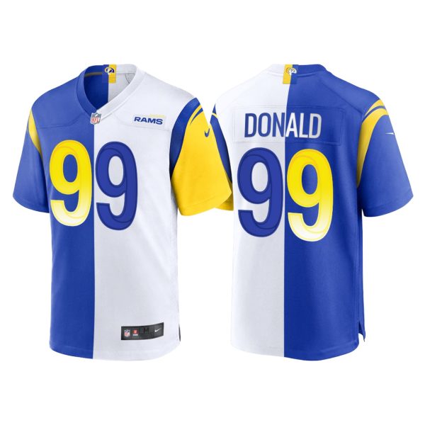 Los Angeles Rams Aaron Donald Split Royal White Limited Jersey Los Angeles Rams Aaron Donald Split Royal White Limited Jersey
