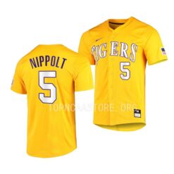 LSU Tigers Ben Nippolt Elite Gold Full-Button College Baseball Jersey