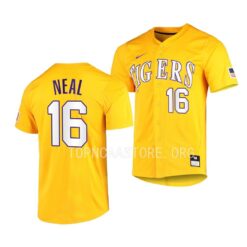 LSU Tigers Brady Neal Elite Gold Full-Button College Baseball Jersey