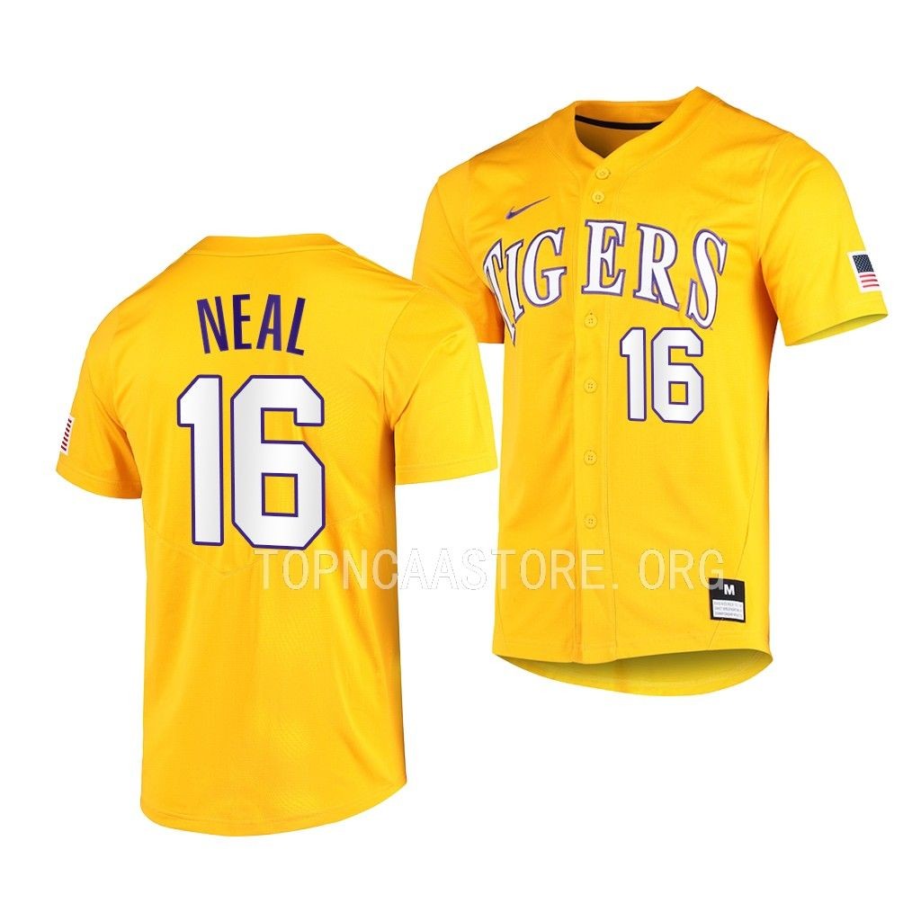 LSU Tigers Brady Neal Elite Gold Full-Button College Baseball Jersey LSU Tigers Brady Neal Elite Gold Full-Button College Baseball Jersey
