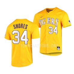 LSU Tigers Chase Shores Elite Gold Full-Button College Baseball Jersey