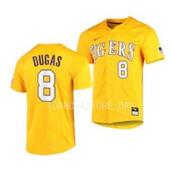 LSU Tigers Gavin Dugas Elite Gold Full-Button College Baseball Jersey