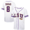 LSU Tigers Pinstripe Replica White Purple College Baseball Jersey