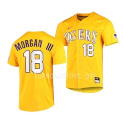 LSU Tigers Tre Morgan Elite Gold Full-Button College Baseball Jersey