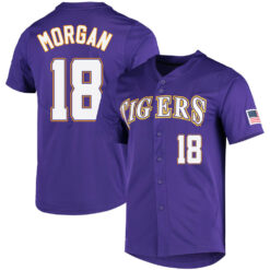 LSU Tigers Tre Morgan Purple College Baseball Jersey