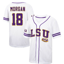 LSU Tigers Tre Morgan White College Baseball Jersey