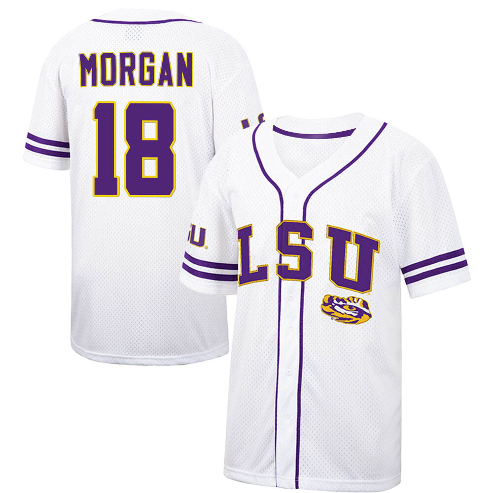 LSU Tigers Tre Morgan White College Baseball Jersey LSU Tigers Tre Morgan White College Baseball Jersey