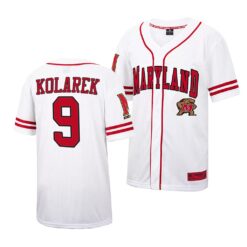Maryland Terrapins Adam Kolarek College Baseball Jersey White