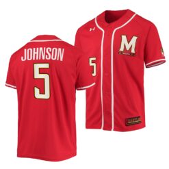 Maryland Terrapins Andrew Johnson College Baseball Jersey Red