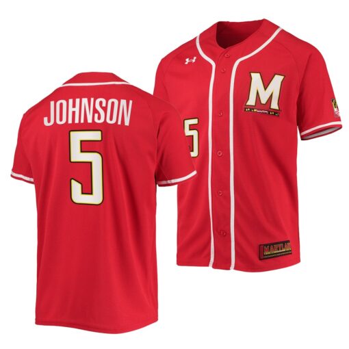 Maryland Terrapins Andrew Johnson College Baseball Jersey Red
