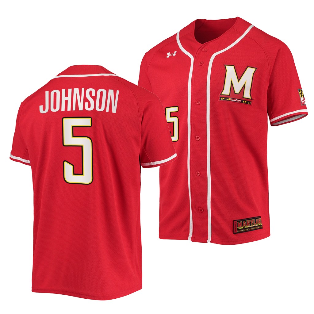 Maryland Terrapins Andrew Johnson College Baseball Jersey Red Maryland Terrapins Andrew Johnson College Baseball Jersey Red