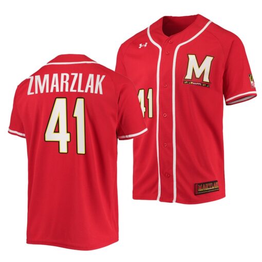 Maryland Terrapins Bobby Zmarzlak College Baseball Jersey Red