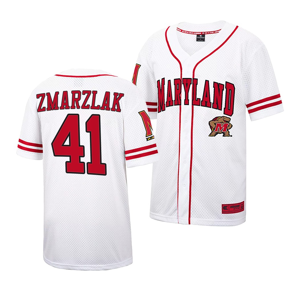 Maryland Terrapins Bobby Zmarzlak College Baseball Jersey White Maryland Terrapins Bobby Zmarzlak College Baseball Jersey White