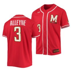 Maryland Terrapins Chris Alleyne College Baseball Jersey Red