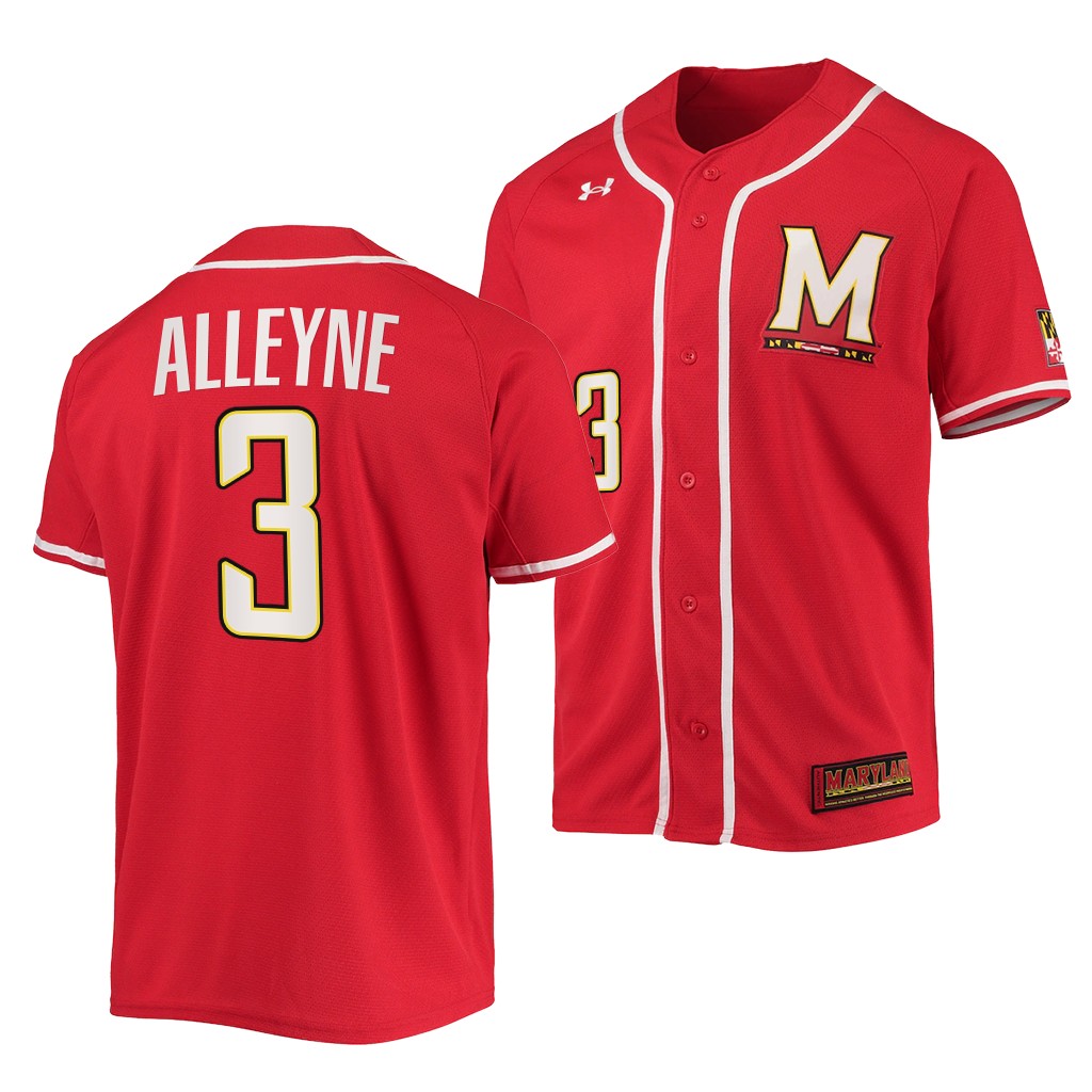 Maryland Terrapins Chris Alleyne College Baseball Jersey Red Maryland Terrapins Chris Alleyne College Baseball Jersey Red