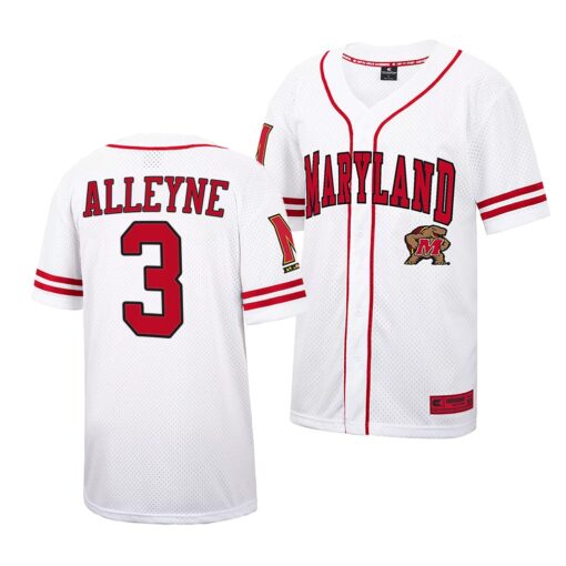 Maryland Terrapins Chris Alleyne College Baseball Jersey White