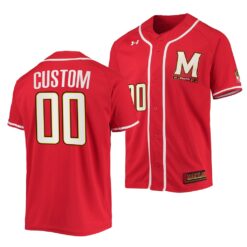 Maryland Terrapins Custom College Baseball Jersey Red