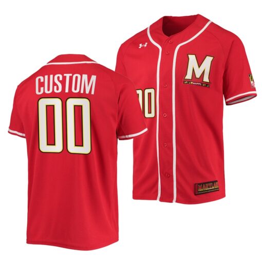 Maryland Terrapins Custom College Baseball Jersey Red