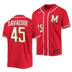 Maryland Terrapins Jason Savacool College Baseball Jersey Red