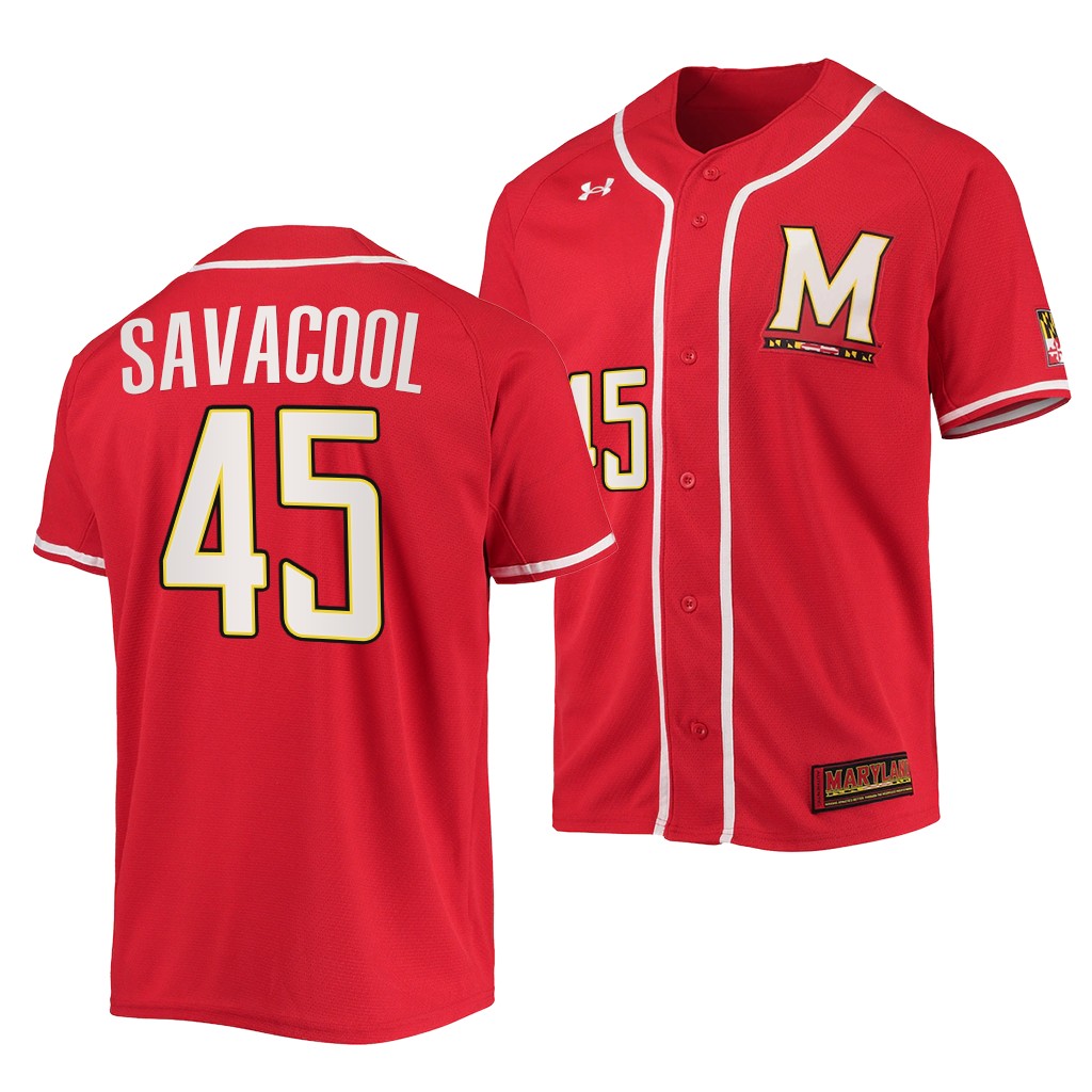Maryland Terrapins Jason Savacool College Baseball Jersey Red Maryland Terrapins Jason Savacool College Baseball Jersey Red