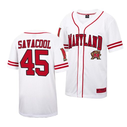 Maryland Terrapins Jason Savacool College Baseball Jersey White