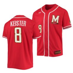 Maryland Terrapins Kevin Keister College Baseball Jersey Red