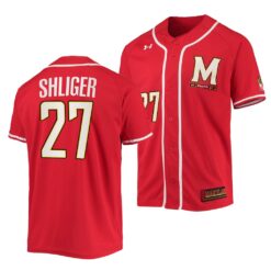 Maryland Terrapins Luke Shliger College Baseball Jersey Red