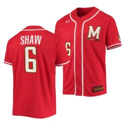 Maryland Terrapins Matthew Shaw College Baseball Jersey Red