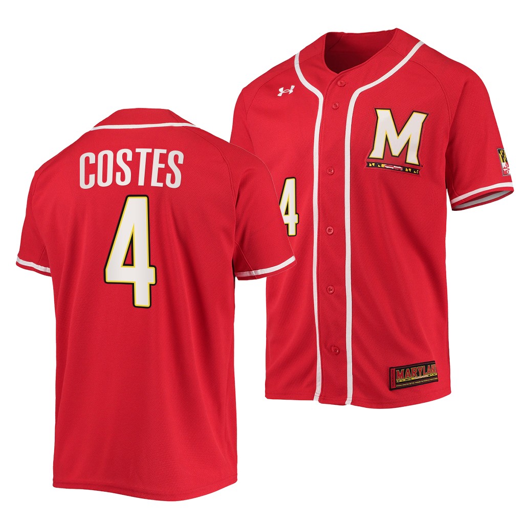 Maryland Terrapins Maxwell Costes College Baseball Jersey Red Maryland Terrapins Maxwell Costes College Baseball Jersey Red