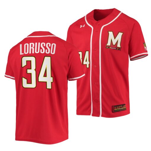Maryland Terrapins Nick Lorusso College Baseball Jersey Red