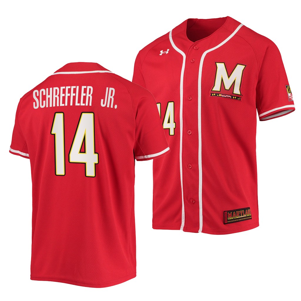 Maryland Terrapins Tony Schreffler Jr. College Baseball Jersey Red Maryland Terrapins Tony Schreffler Jr. College Baseball Jersey Red