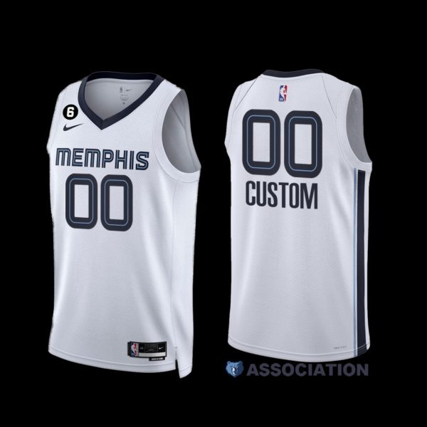 Memphis Grizzlies Custom 2022-23 Association Edition Jersey White Memphis Grizzlies Custom 2022-23 Association Edition Jersey White