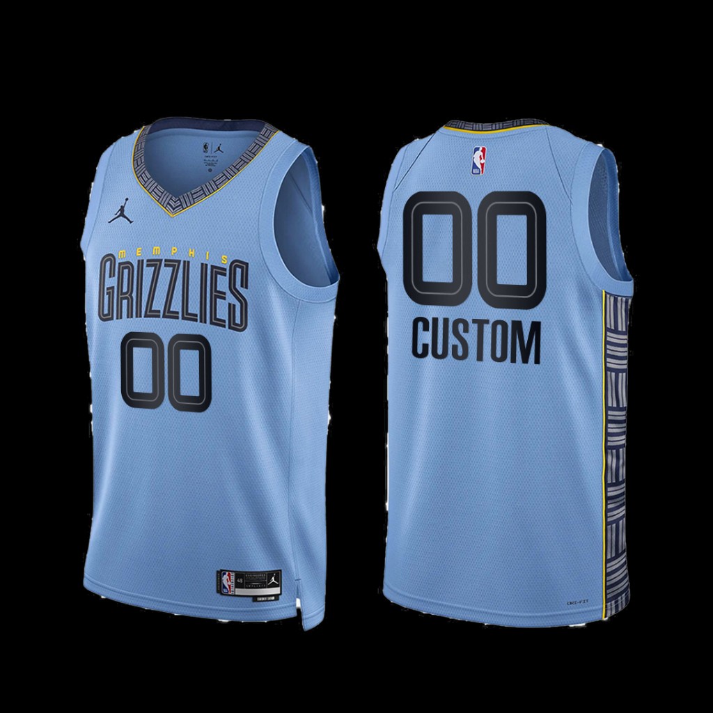 Memphis Grizzlies custom 2022-23 Blue Statement Edition Jersey Memphis Grizzlies custom 2022-23 Blue Statement Edition Jersey