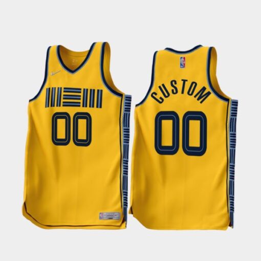 Memphis Grizzlies Custom 2022-23 Earned Edition Jersey Gold