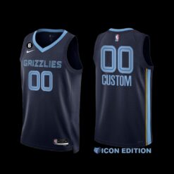 Memphis Grizzlies Custom 2022-23 Navy Icon Edition Jersey