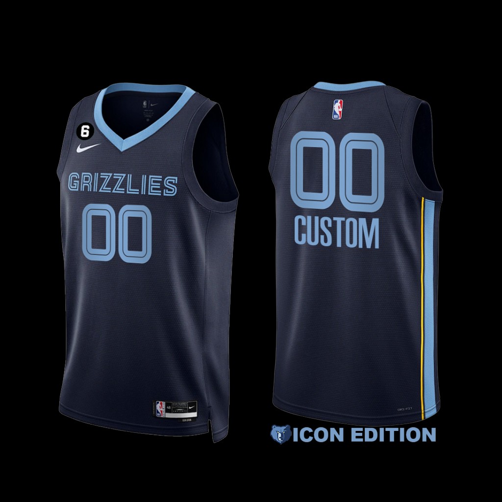 Memphis Grizzlies Custom 2022-23 Navy Icon Edition Jersey Memphis Grizzlies Custom 2022-23 Navy Icon Edition Jersey