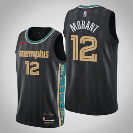 Memphis Grizzlies Ja Morant 2021 City Black Jersey