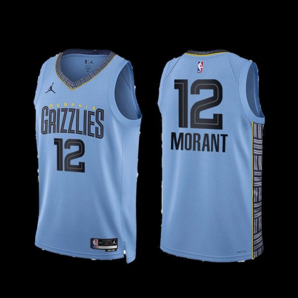 Memphis Grizzlies Ja Morant 2022-23 Blue Statement Edition Jersey Memphis Grizzlies Ja Morant 2022-23 Blue Statement Edition Jersey