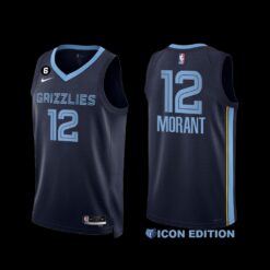 Memphis Grizzlies Ja Morant 2022-23 Navy Icon Edition Jersey